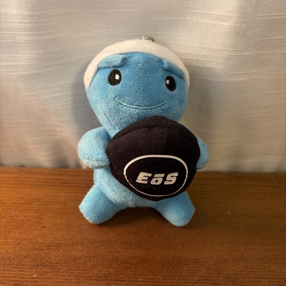 EoS Fitness Mascot Will Power Blue Plush Keychain 4.5" Gym Bag Charm Promo